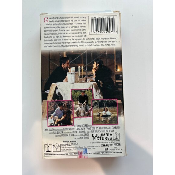 Fools Rush In VHS Movie Matthew Perry & Salma Hayek Columbia Pictures Romantic C - Picture 2 of 5